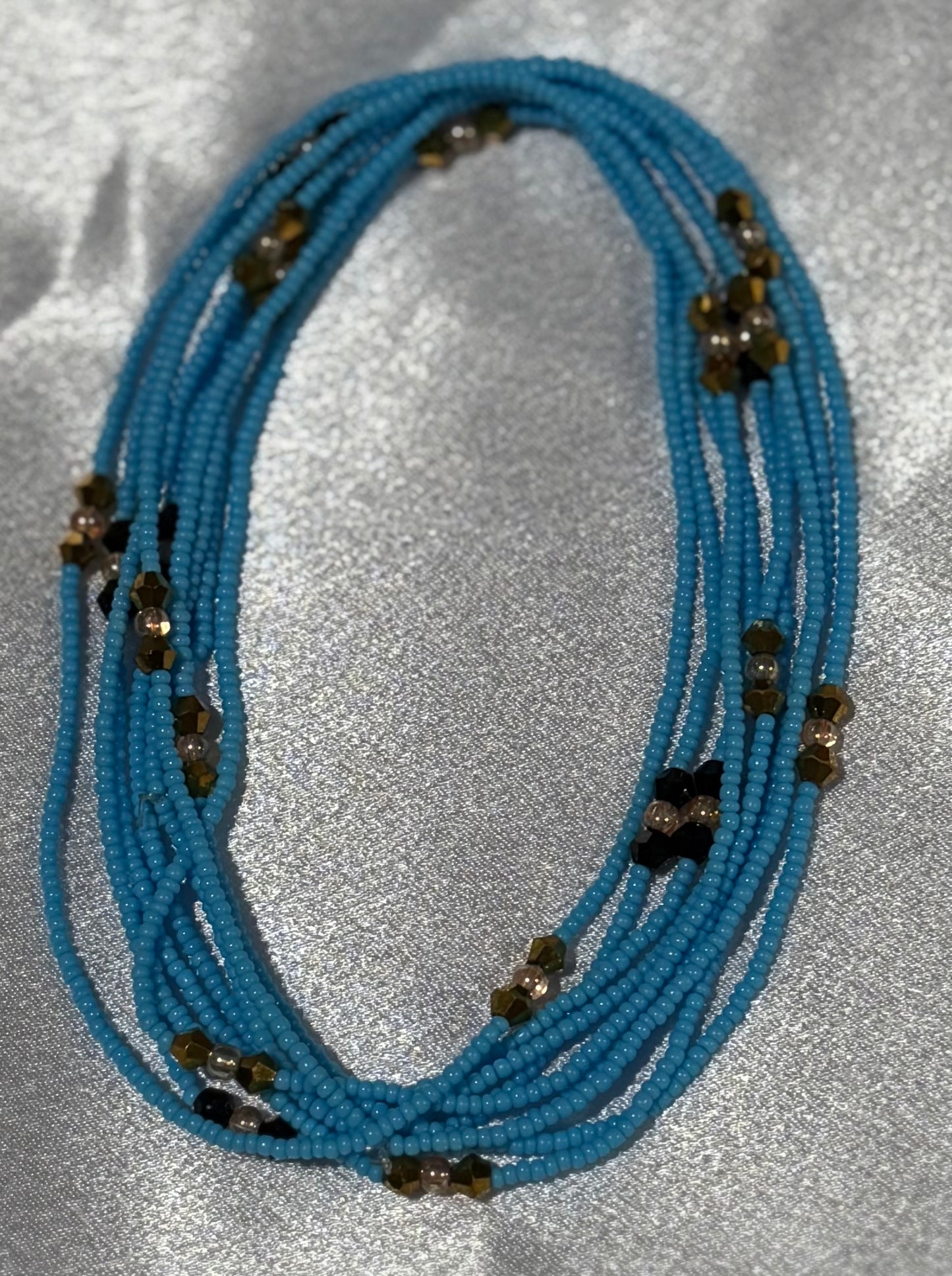 BLUE WAIST BEAD - 17 inches (47cm)