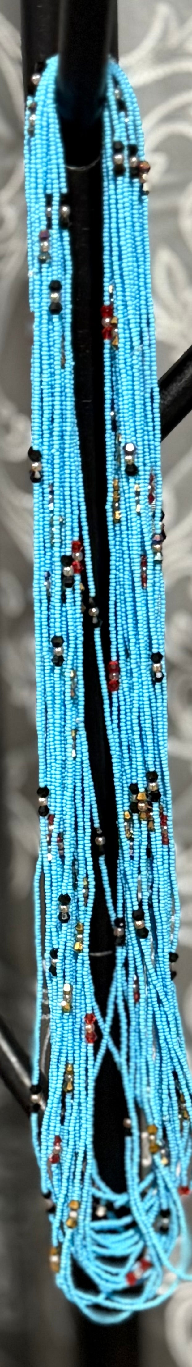 BLUE WAIST BEAD - 17 inches (47cm)