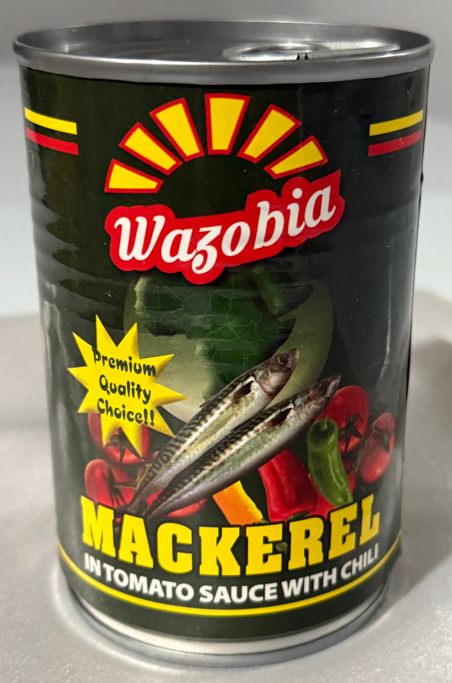 WAZOBIA MAQUEREAU IN TOMATO SAUCE WITH CHILI 15 oz / 425 g