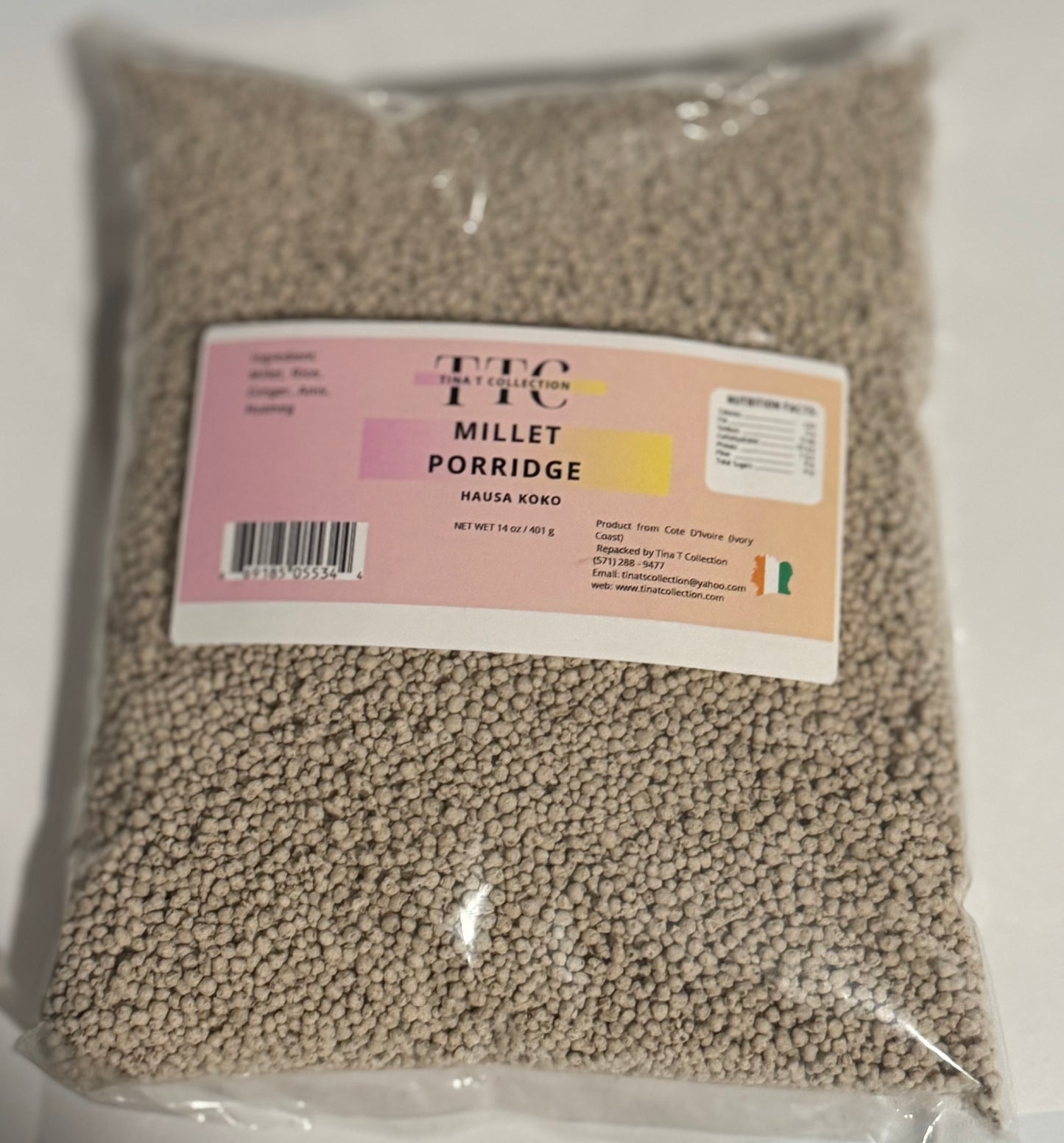 MILLET PORRIDGE / BOUILLIE DE MILLET / MONIKROU/ GRANULATED MILLET 14 OZ /401 G