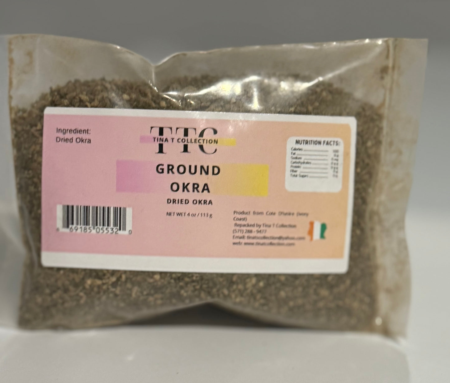GROUND OKRA ( DRIED OKRA) 4 oz / 113 g