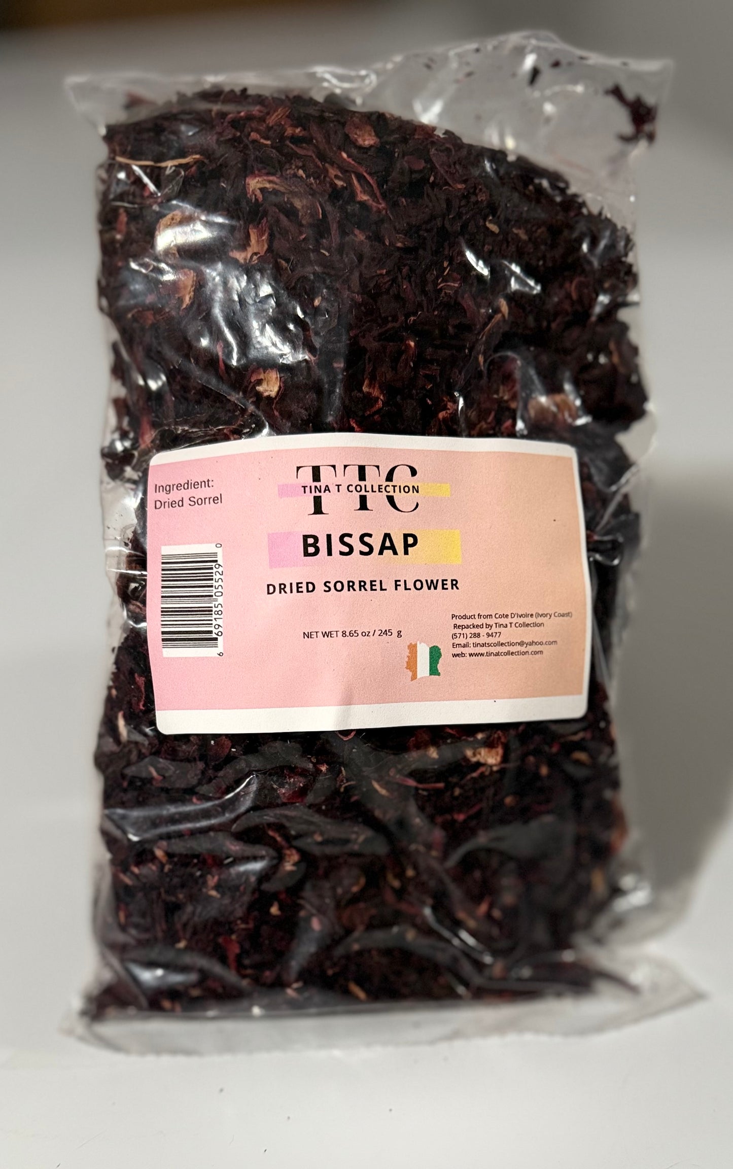 HIBISCUS LEAVES / BISSAP / DRIED SORREL FLOWER 8.65oz / 245g