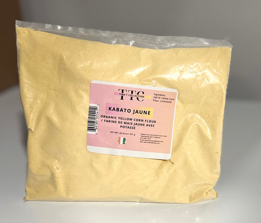 KABATO JAUNE - ORGANIC YELLOW CORN FLOUR - FARINE DE MAIS JAUNE AVEC POTASSE ( 26.36oz / 747g)
