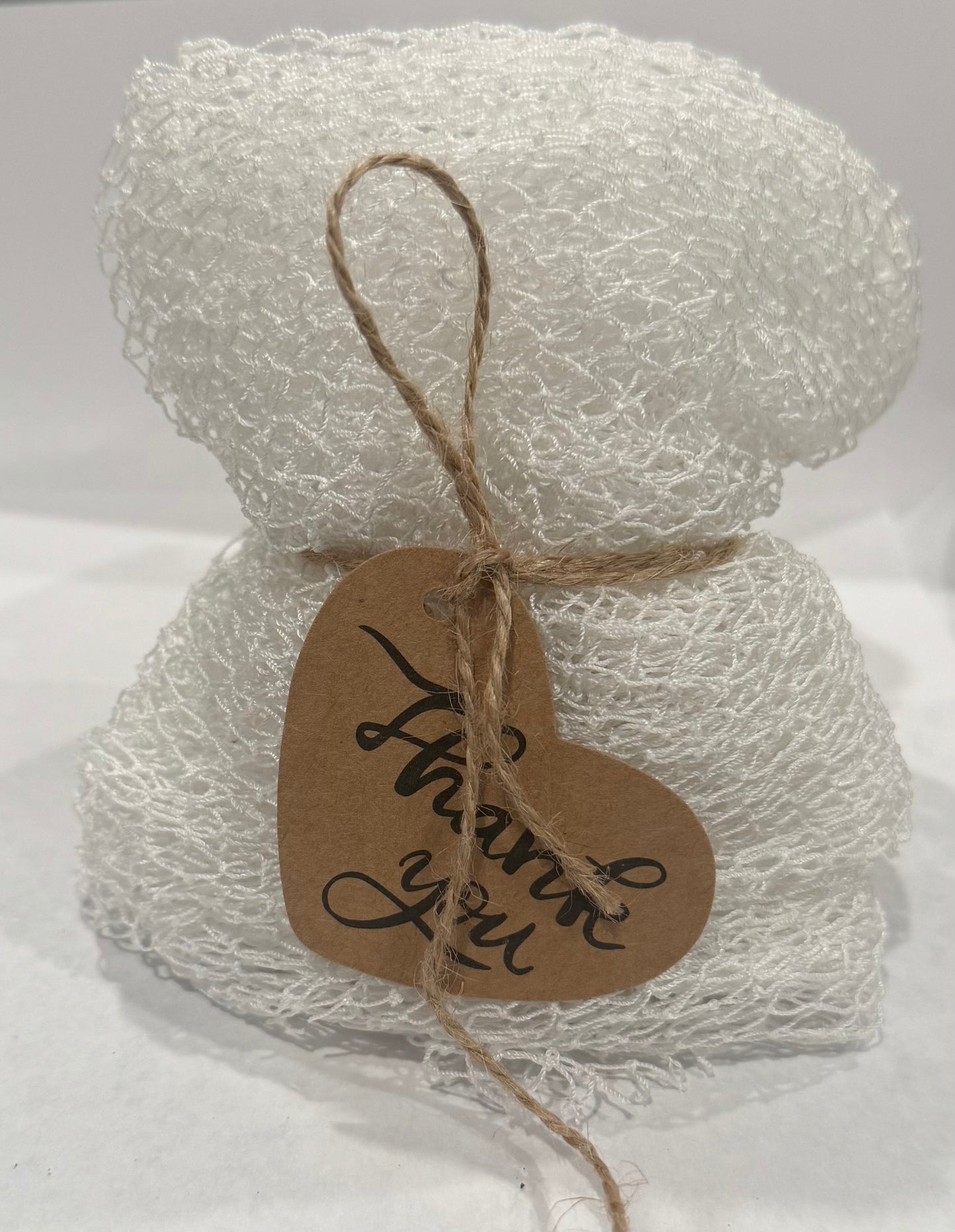 LONG AFRICAN NET BATH SPONGE / WHITE