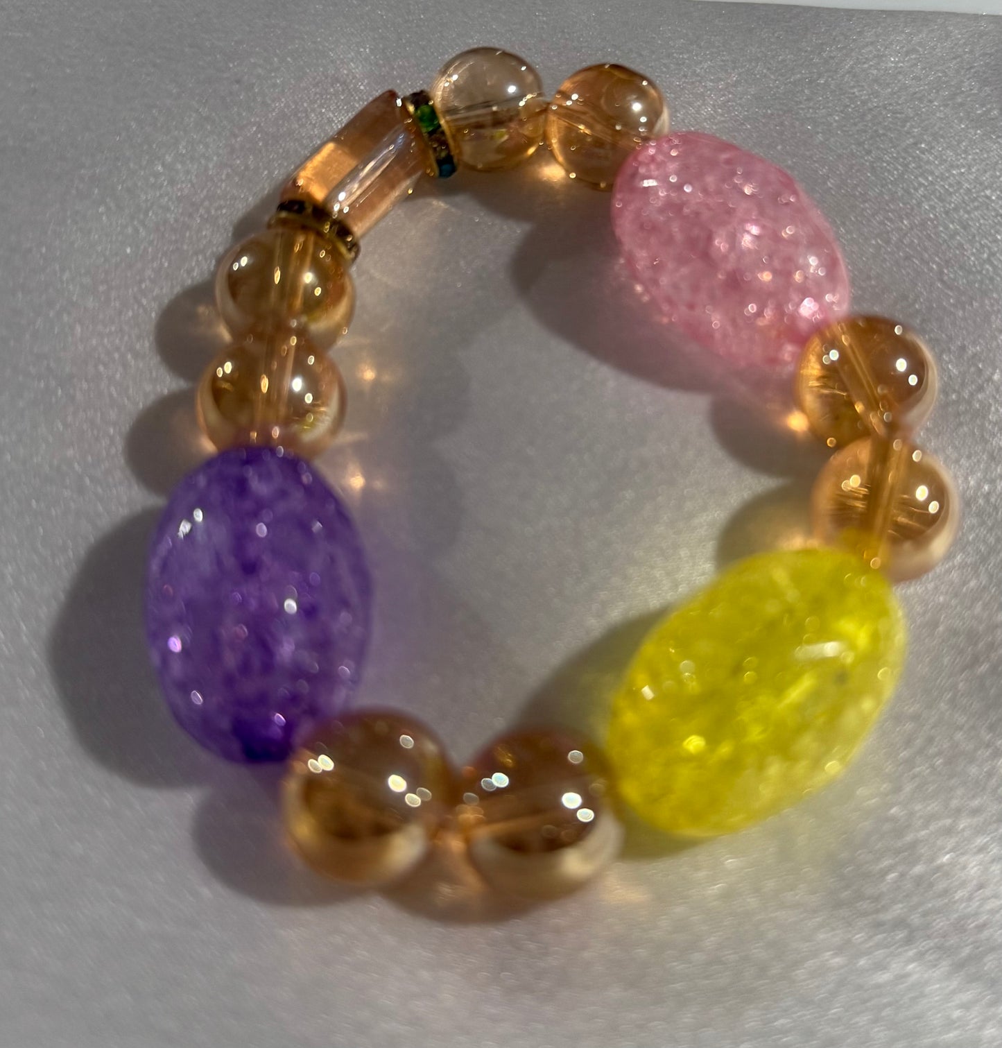 YELLOW, VIOLET AND PINK BRACELET
