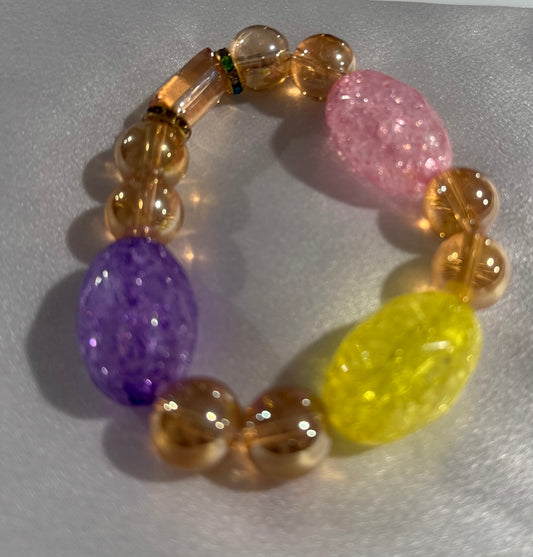 YELLOW, VIOLET AND PINK BRACELET