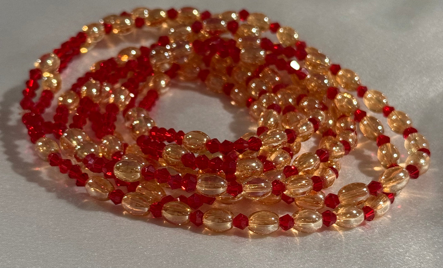 RED WAIST BEAD - 17 INCHES (47 CM)